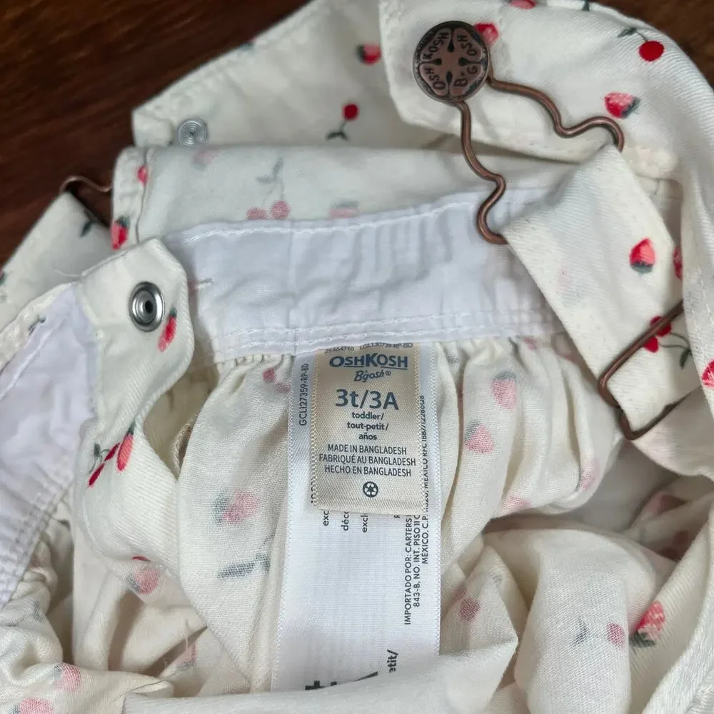 OshKosh B'gosh Girls Cherry and Strawberry Print Overalls Dress